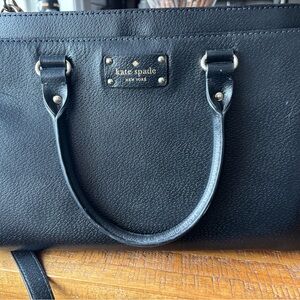 Kate Spade Wellesley Durham black leather top handle satchel bag